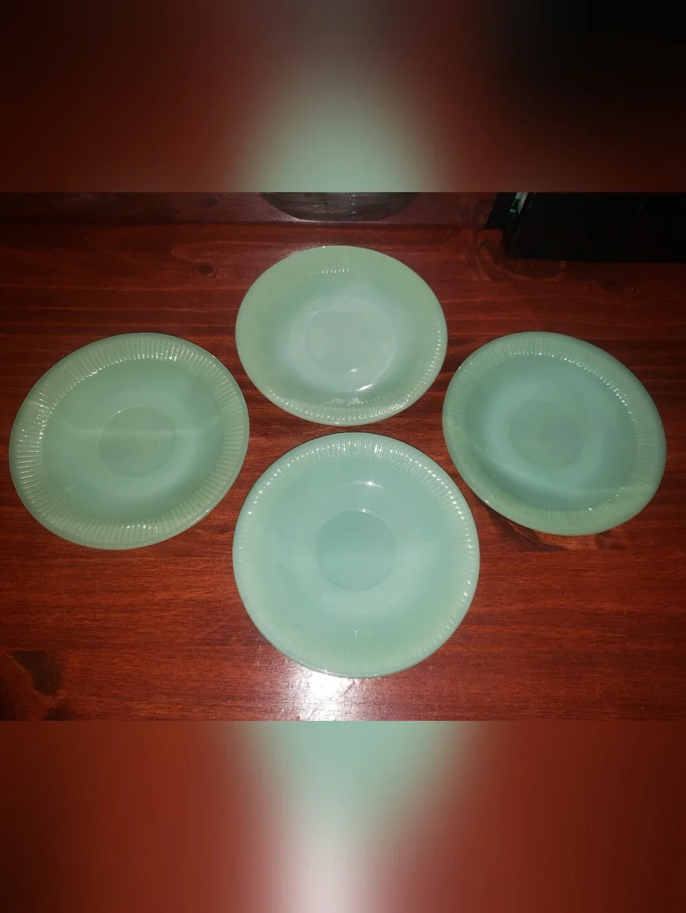 Vintage Jadeite Ribbed Plates/Saucers